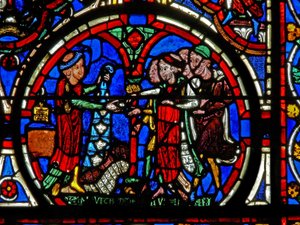 Window depicting donors - furriers