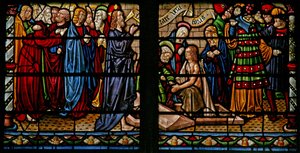 Window depicting the Resurrection of Lazarus