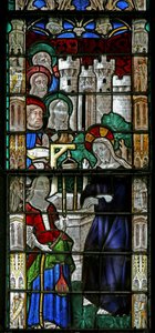 Window w7 depicting Christ and the Samaritan Woman by French School