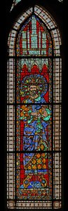 Window depicting Pepin the Short by French School