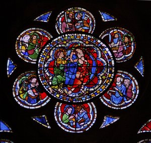 Window depicting the doubting St Thomas