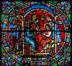 Window wXV depicting Jesus found in the Temple
