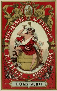 Wine Label Depicting Bacchus by French School