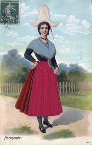 Woman in Traditional costume from Normandy c. 1910 by French School