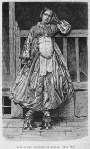 Woman wearing kabbab, from La Syrie daujourdhui. Voyages dans la Phenicie, le Liban et la Judee. 1875-1880 by Louis Charles Emile Lortet, 1884