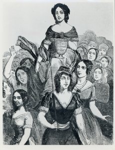 Women Carrying Jeanne Deroin in Triumph, from Les Femmes Celebres, volume I, Paris, Mazenod, 1848