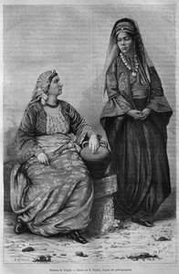Women of Tripoli, from La Syrie daujourdhui. Voyages dans la Phenicie, le Liban et la Judee. 1875-1880 by Louis Charles Emile Lortet, 1884 by French School