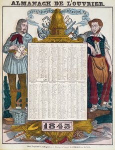 Workers calendar for 1843 by French School