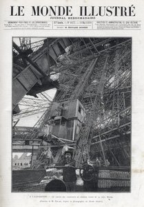World Fair in Paris 1889 - The lifts path on the first floor of the Eiffel Tower - Le Monde Illustré de 1889 by French School