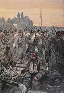 Wounded Bulgarian soldiers during the Balkan campaigns 1912-13 by French School