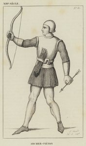 13th Century, Archer-Pedestrian (engraving) by French School