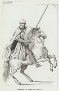 13th Century, Templar in War Habit (engraving) by French School