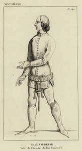 14th Century, Jean Vaudetar, Valet de Chambre of King Charles V (engraving) by French School