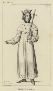 14th Century, Philip IV called the Fair (engraving) by French School
