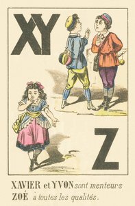 Xavier and Yvon are liars Zoe has all the qualities by French School