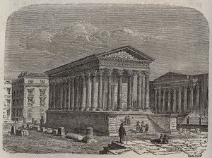 House Carree de Nimes - France, Languedoc-Roussillon, Gard - engraving in 