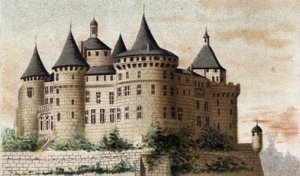 View of the Castle of Chastellux by French School