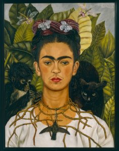 Self-portrait with Thorn Necklace by Frida Kahlo