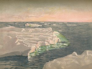 At Sunset, 22nd September 1893. Water-Colour Sketch by Fridtjof Nansen