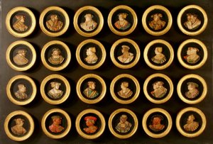 Collection of Twenty-Four Draughtsmen as Portrait Medallions by Friedrich (after) Hagenauer