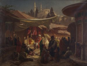 Turkish Bazaar by Friedrich Alois Schönn