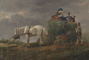 The Hay Wagon by Friedrich August Mathias Gauermann