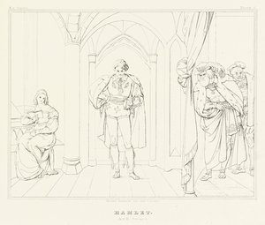 Hamlet, Act III, Scene 1 (engraving) by Friedrich August Moritz Retzsch