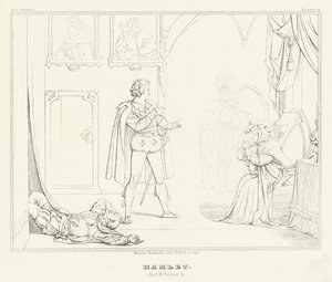 Hamlet, Act III, Scene 4 by Friedrich August Moritz Retzsch