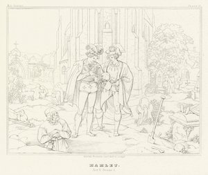 Hamlet, Act V, Scene 1 by Friedrich August Moritz Retzsch