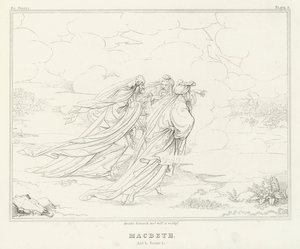 Macbeth, Act I, Scene 1 (engraving) by Friedrich August Moritz Retzsch