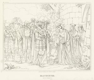 Macbeth, Act I, Scene 6 (engraving) by Friedrich August Moritz Retzsch