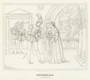 Othello, Act III, Scene 3 by Friedrich August Moritz Retzsch