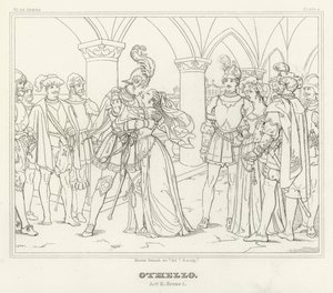 Othello, Act II, Scene 1 by Friedrich August Moritz Retzsch