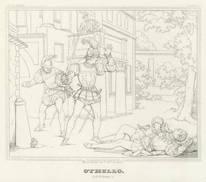 Othello, Act V, Scene 1 by Friedrich August Moritz Retzsch