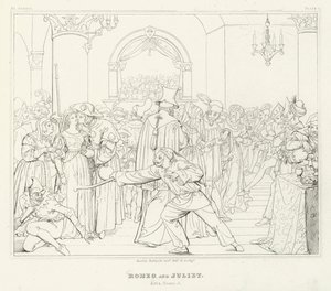 Romeo and Juliet, Act I, Scene 5 (engraving) by Friedrich August Moritz Retzsch