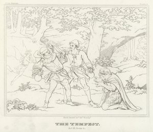 The Tempest, Act III, Scene 2 by Friedrich August Moritz Retzsch