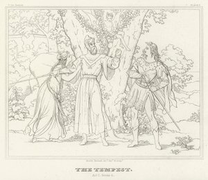 The Tempest, Act I, Scene 2 (engraving) by Friedrich August Moritz Retzsch