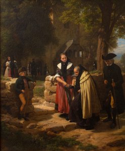In front of the church by Friedrich Eduard Meyerheim