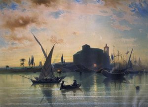 SPAIN – VIEWS OF SEVILLE – THE GUADALQUIVIR – 1867 by Friedrich Eibner