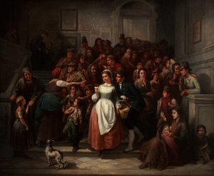 After the Lottery Drawing by Friedrich Friedländer Ritter von Malheim