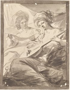 Two Women with Mandolin (Study for the Double Portrait of the Sisters Victoire and Sophie von Fries?)