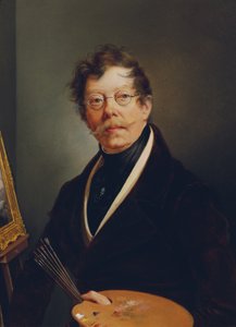 Self-Portrait at the Easel by Friedrich Johann Gottlieb Lieder