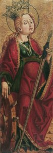 St. Catherine (Inside) and St. Stephen? (Outside) by Friedrich Pacher (Umkreis)