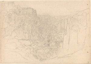 Fortified Castle Above a Narrow Valley by Friedrich Salathé