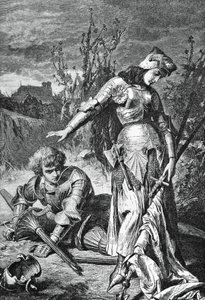 Duel between Joan of Arc and Lionel, illustration for Maid of Orleans, tragedy by Friedrich Schiller by Friedrich Schiller