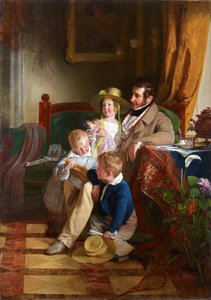Rudolf von Arthaber and His Children Rudolf, Emilie, and Gustav by Friedrich von Amerling