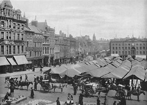 Nottingham: The Market-Place, c1896 by Frith and Co