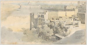 Toledo with a View of the Alcazar by Fritz (Friedrich) Bamberger