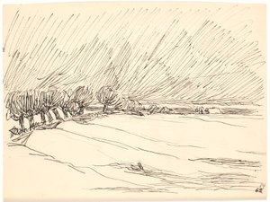 Winter Landscape with Poplars by Fritz Syberg