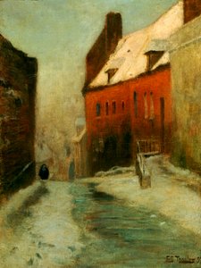 A Winter Street Scene, Montreuil by Frits Thaulow